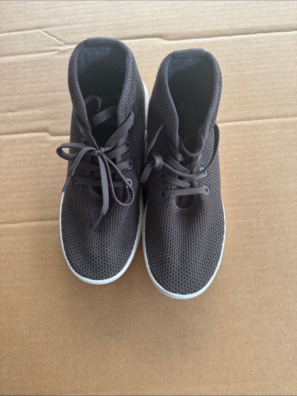 allbirds Women's Brown Knit Lace-Up Sneakers with White Sole